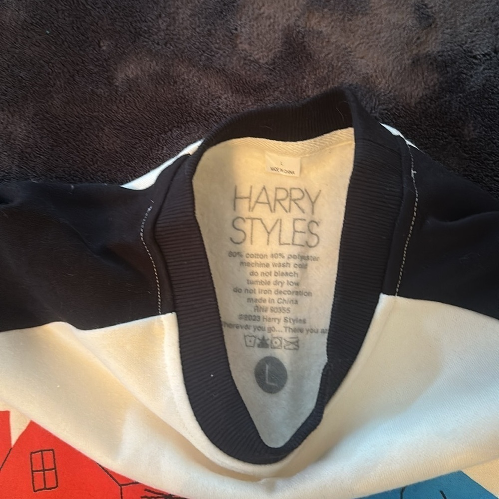 Harry Styles Love On Tour 4 Houses Raglan - Black/Cream - Size Large - Picture 4 of 5